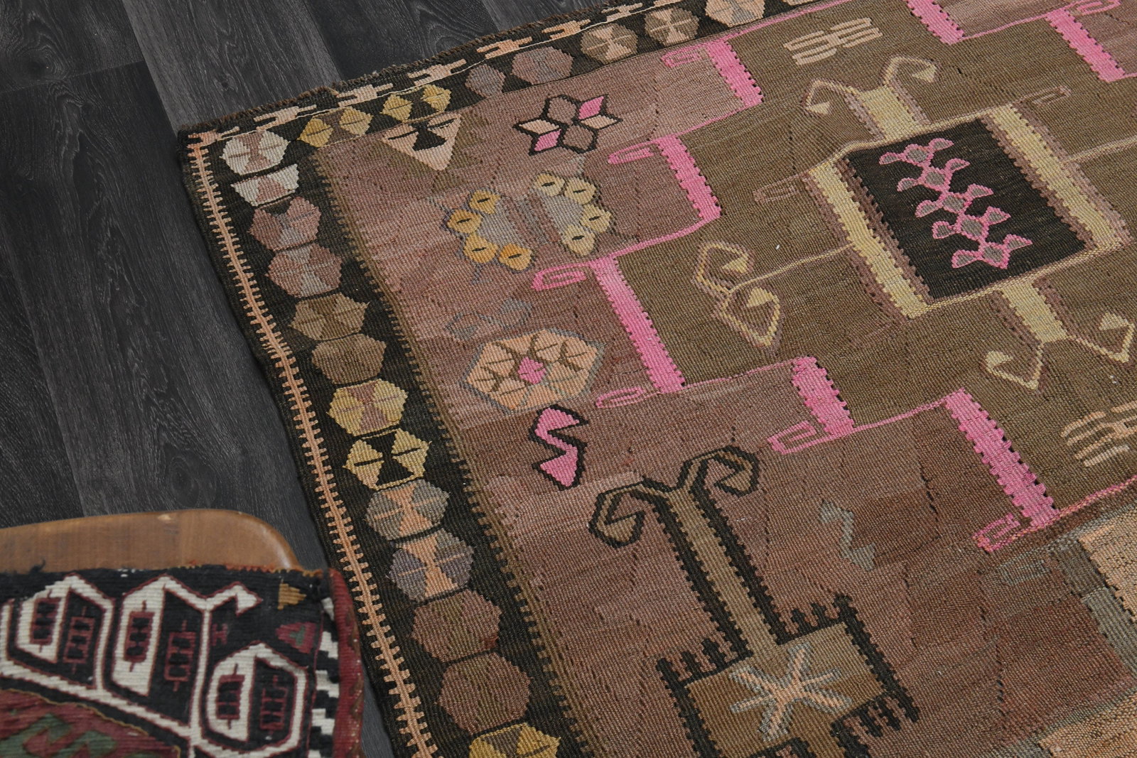 5x14 ft, TURKISH WIDE KILIM Runner - 9