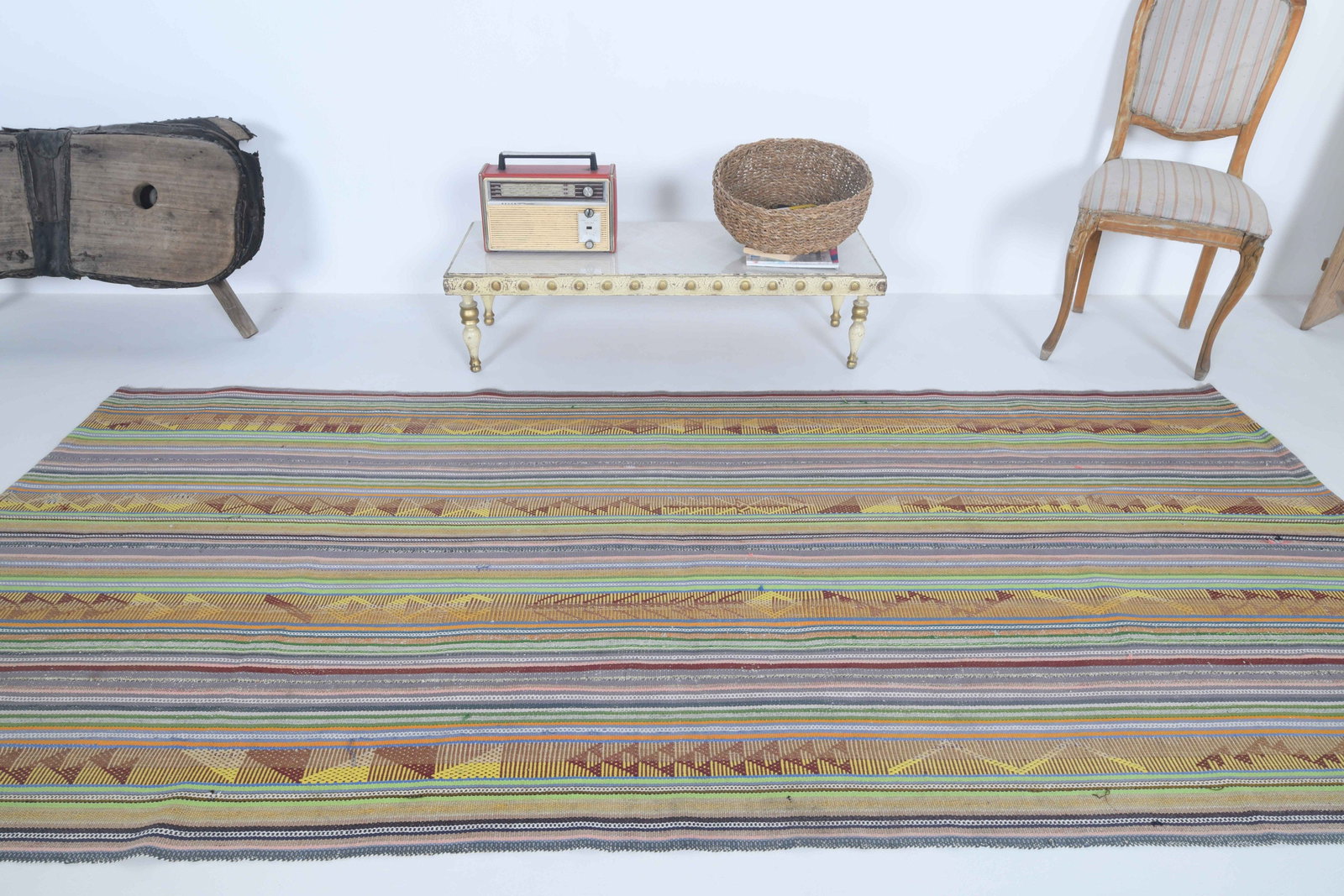 4.3x9.2 ft, TURKISH KILIM Rug - 12