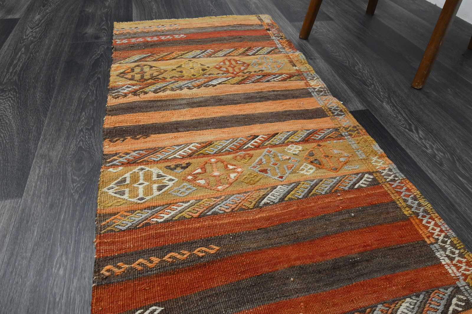 2x10.1 ft, TURKISH KILIM Runner - 12