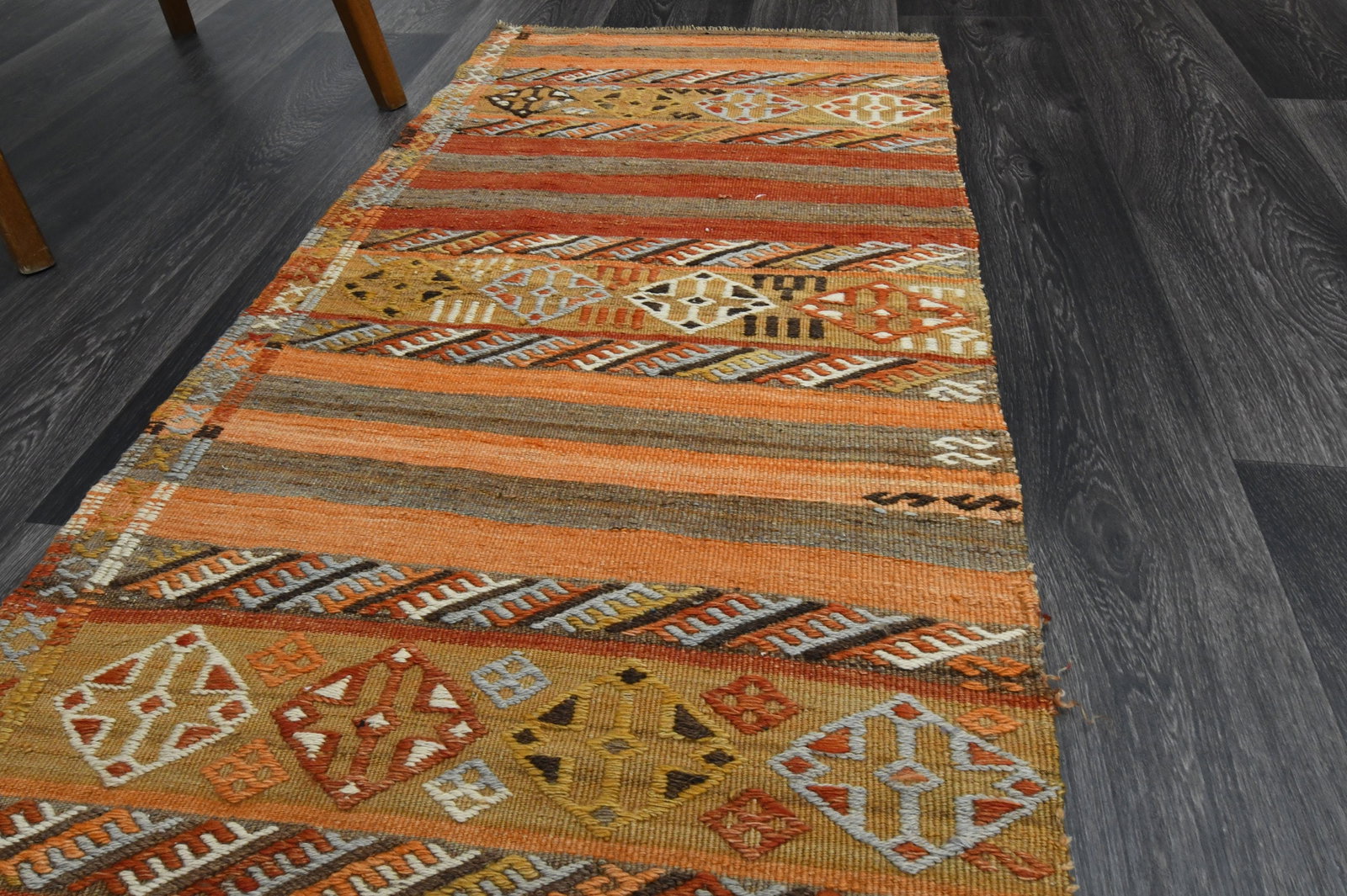 2x10.1 ft, TURKISH KILIM Runner - 5