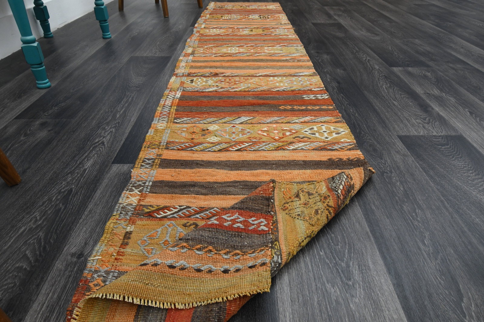 2x10.1 ft, TURKISH KILIM Runner - 9
