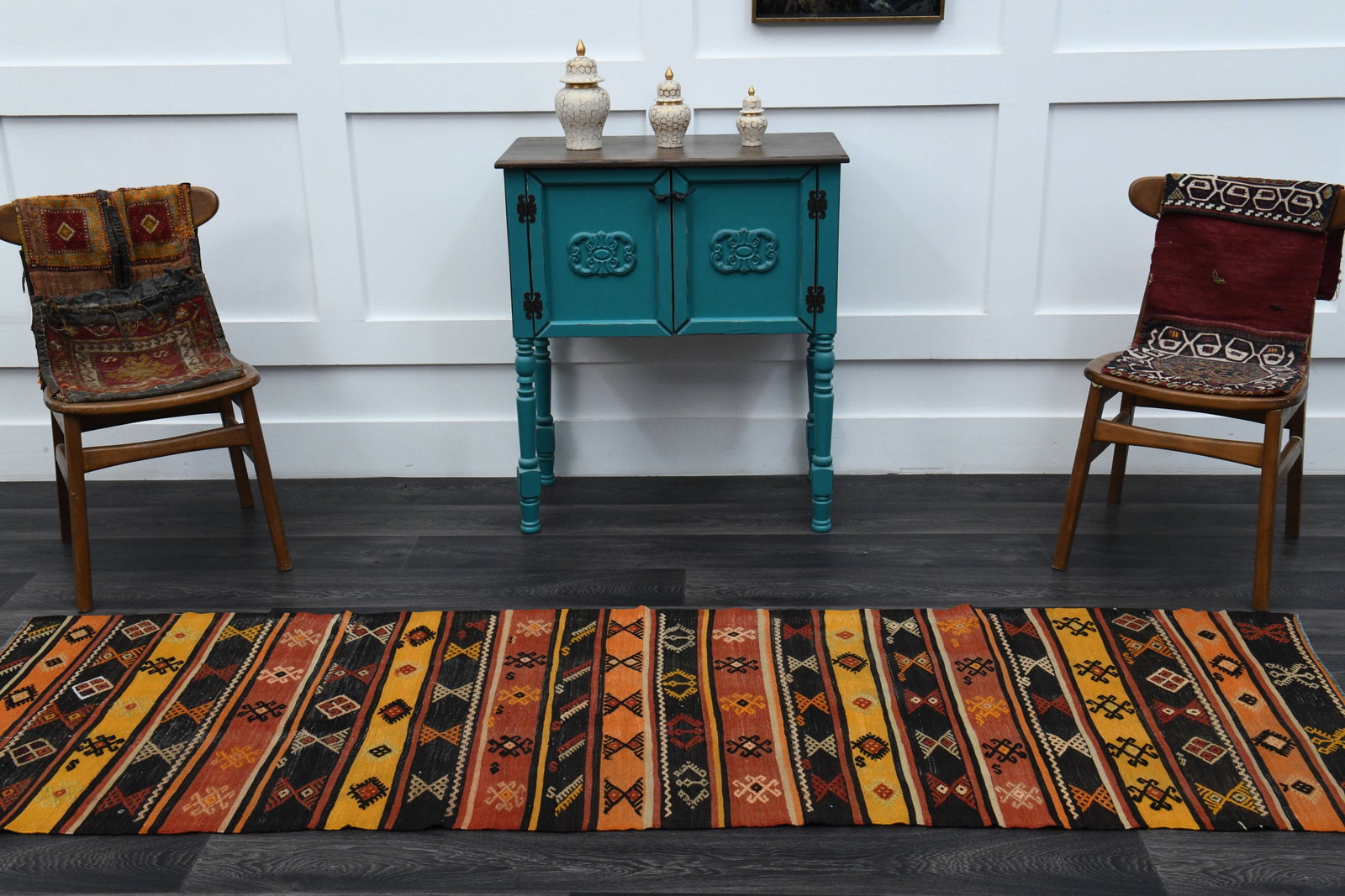 2.7x8.7 ft, TURKISH KILIM Runner - 3
