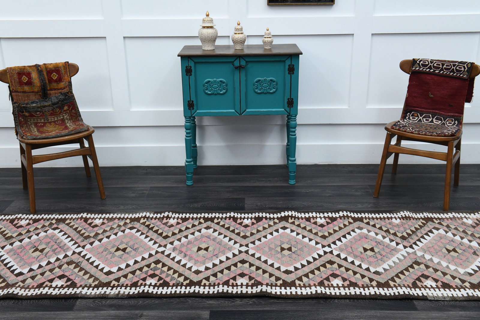 2.9x12.1 ft, TURKISH KILIM Runner - 11
