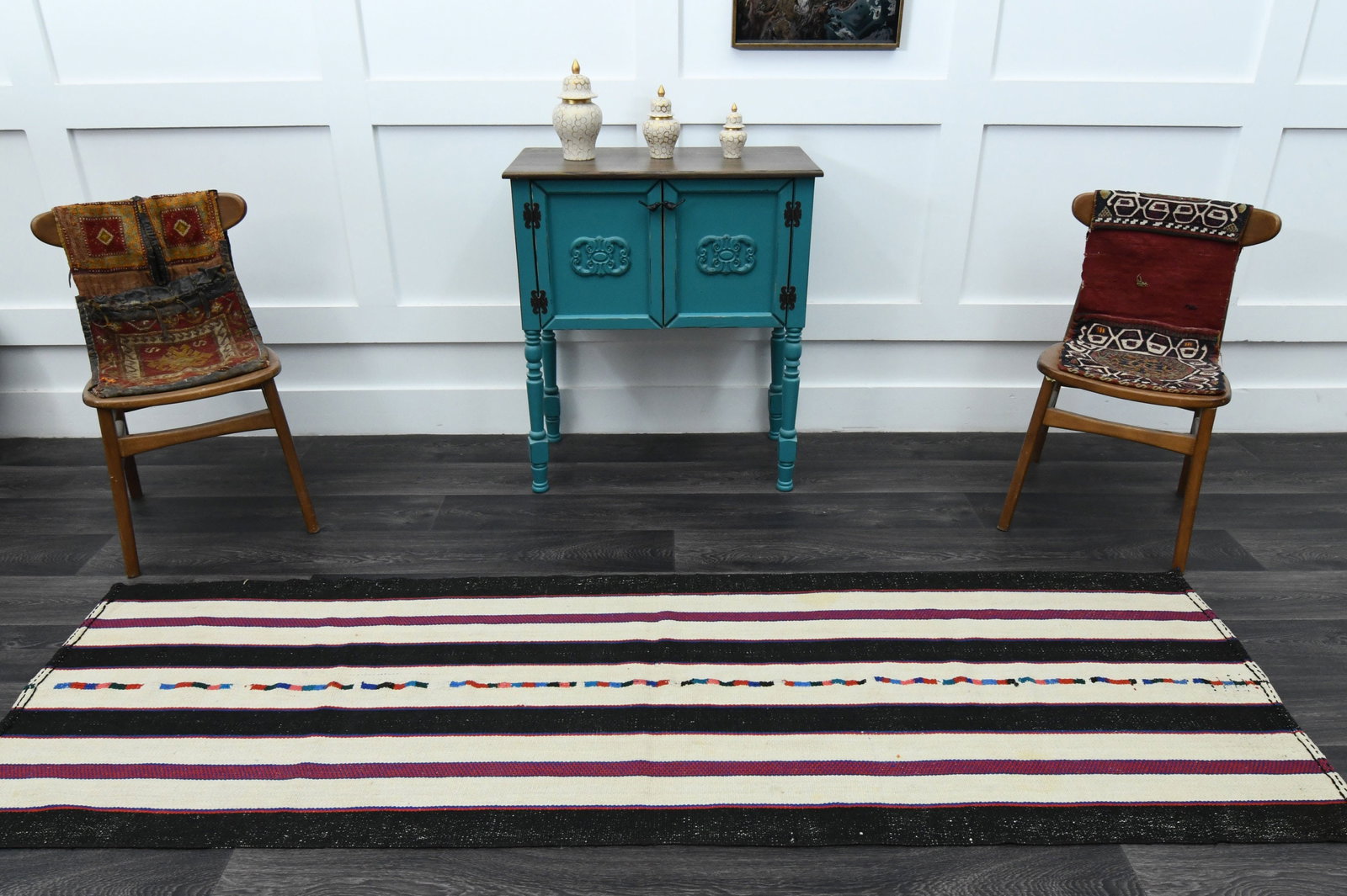 2.7x8.5 ft, TURKISH KILIM Runner - 11