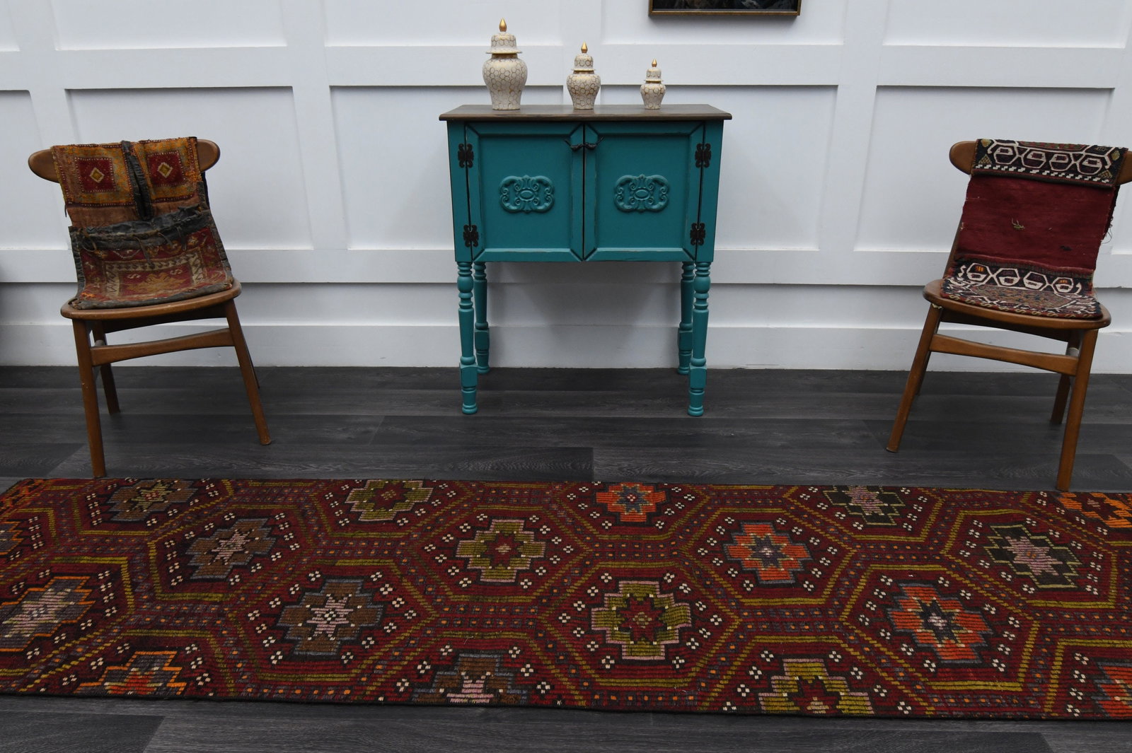 2.5x9.8 ft, TURKISH KILIM Runner - 11