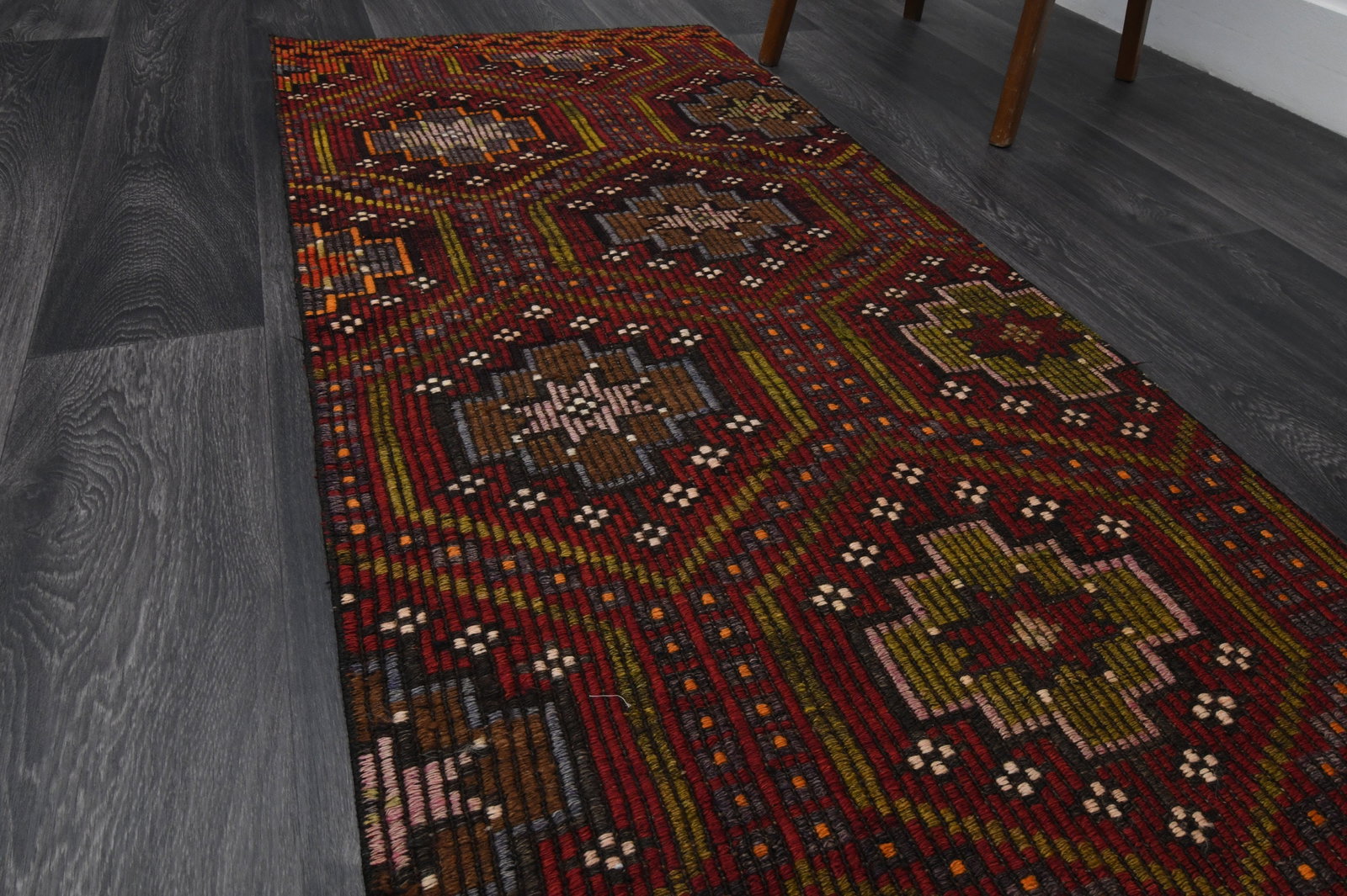2.5x9.8 ft, TURKISH KILIM Runner - 4
