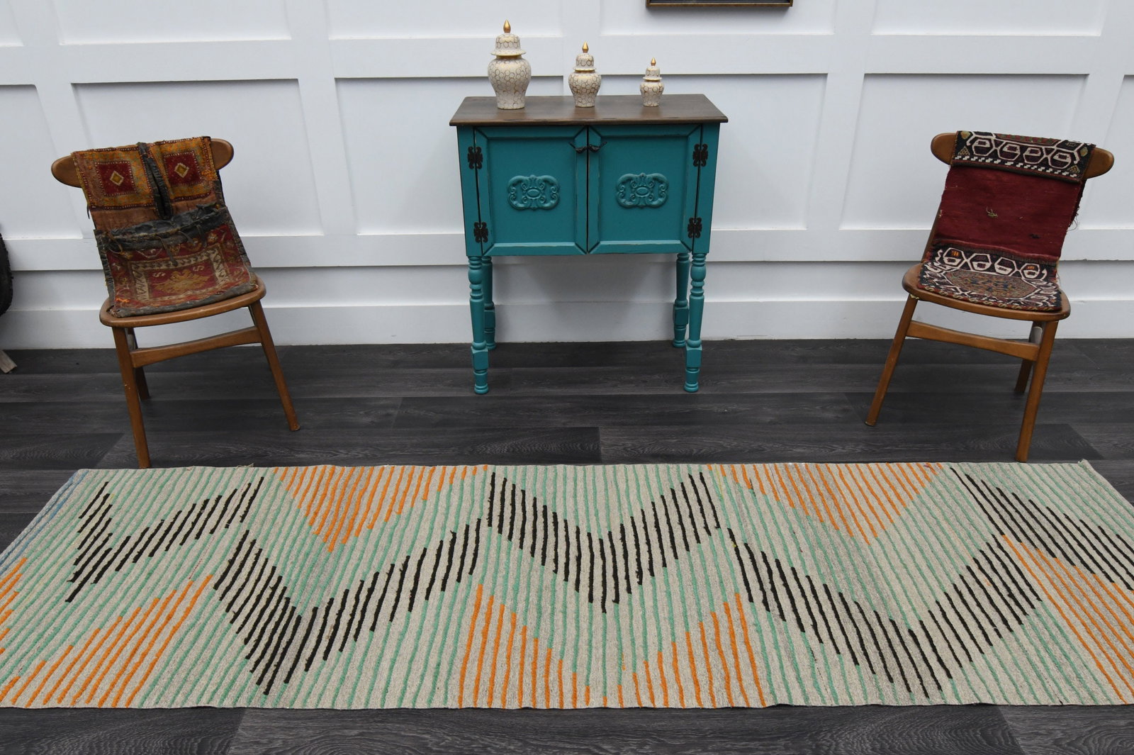 2.7x9.7 ft, TURKISH KILIM Runner - 3
