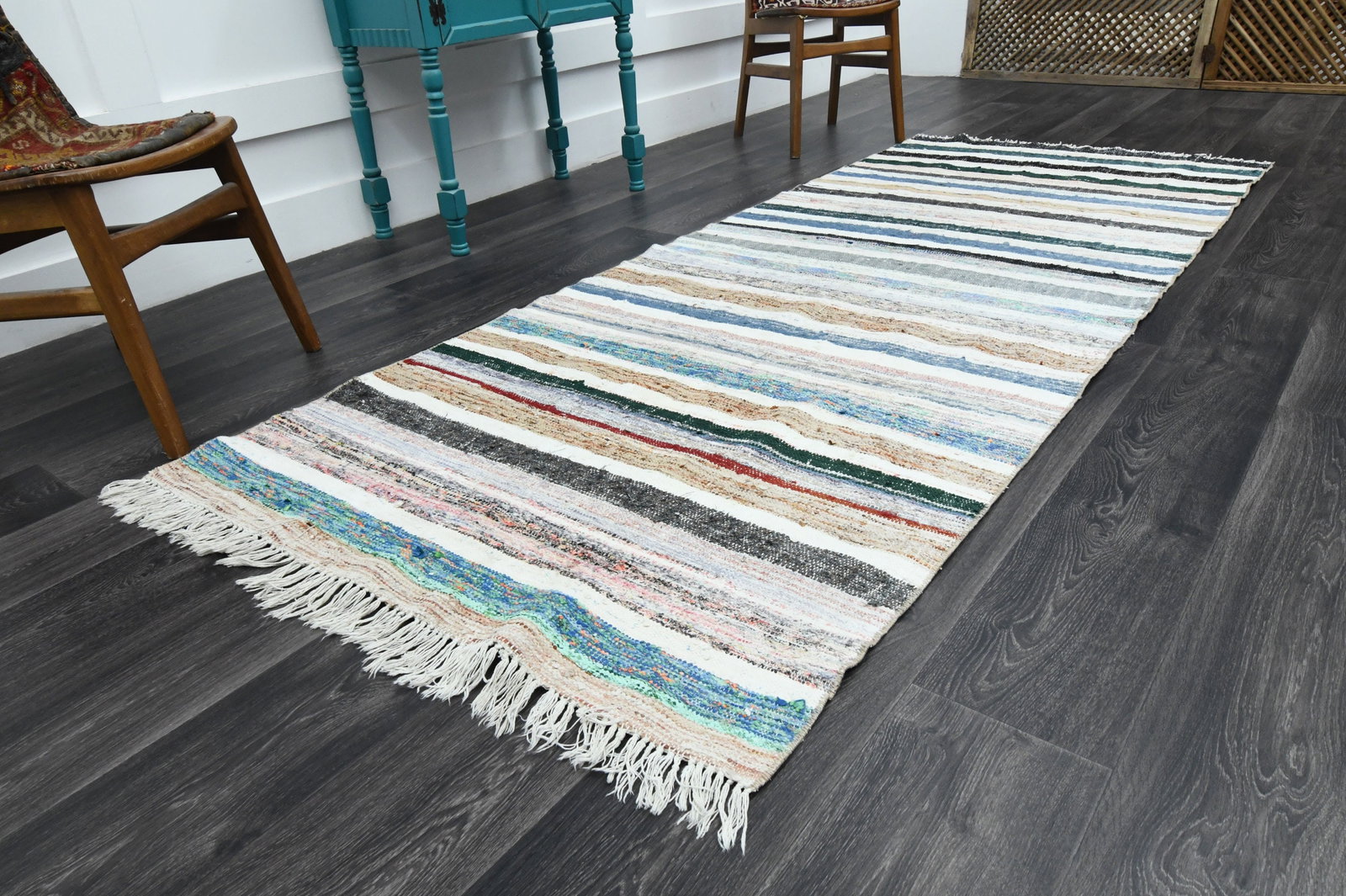 3.7x9 ft, TURKISH KILIM Rug - 2