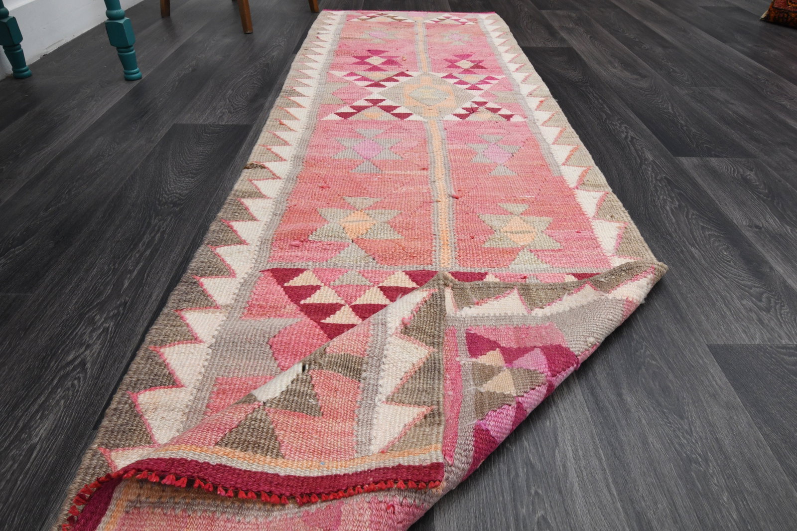 2.6x8.6 ft, TURKISH KILIM Runner - 9