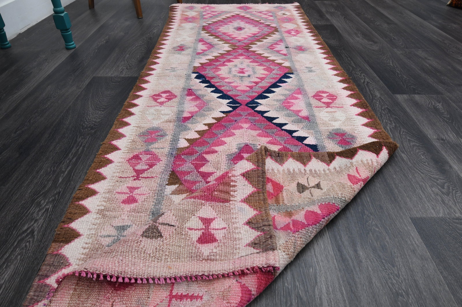3x8.3 ft, TURKISH KILIM Runner - 17
