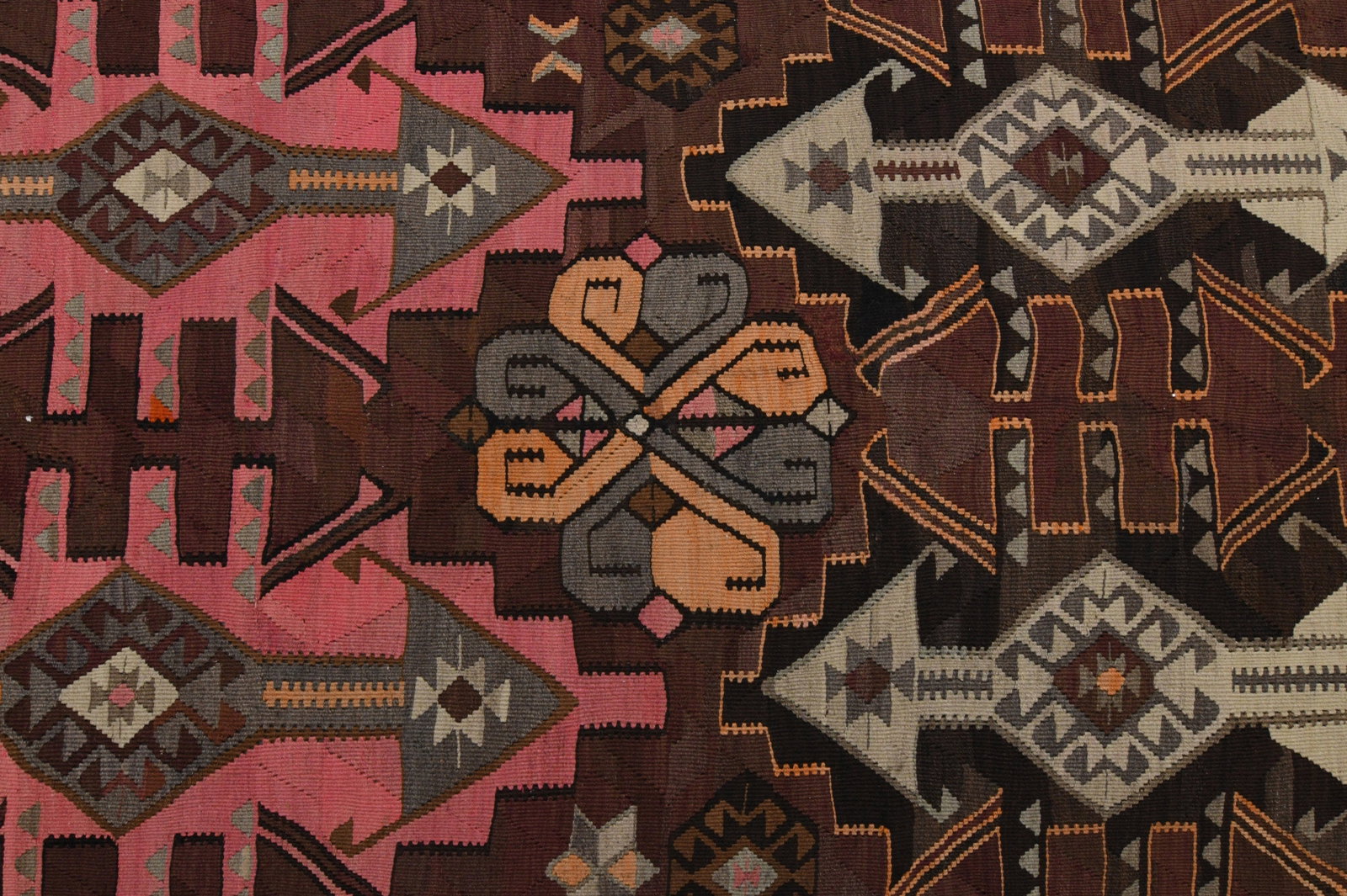 5.3x13.7 ft, TURKISH WIDE KILIM Runner - 14