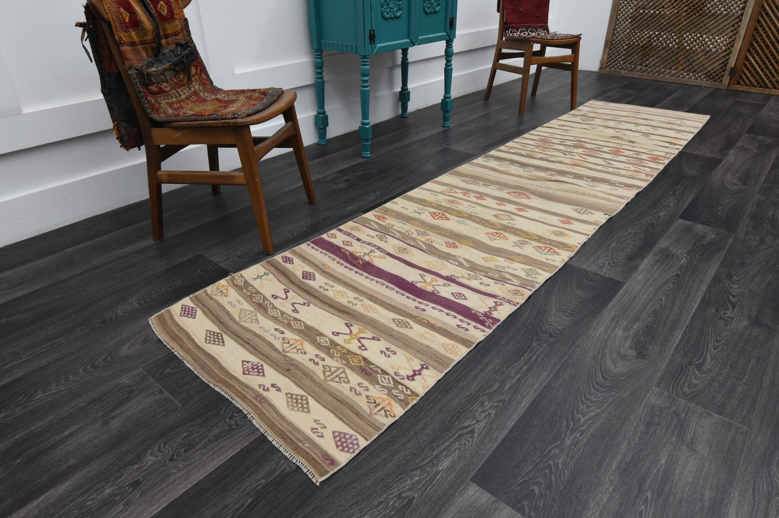 2.5x11.3 ft, TURKISH Rug Runner - 10