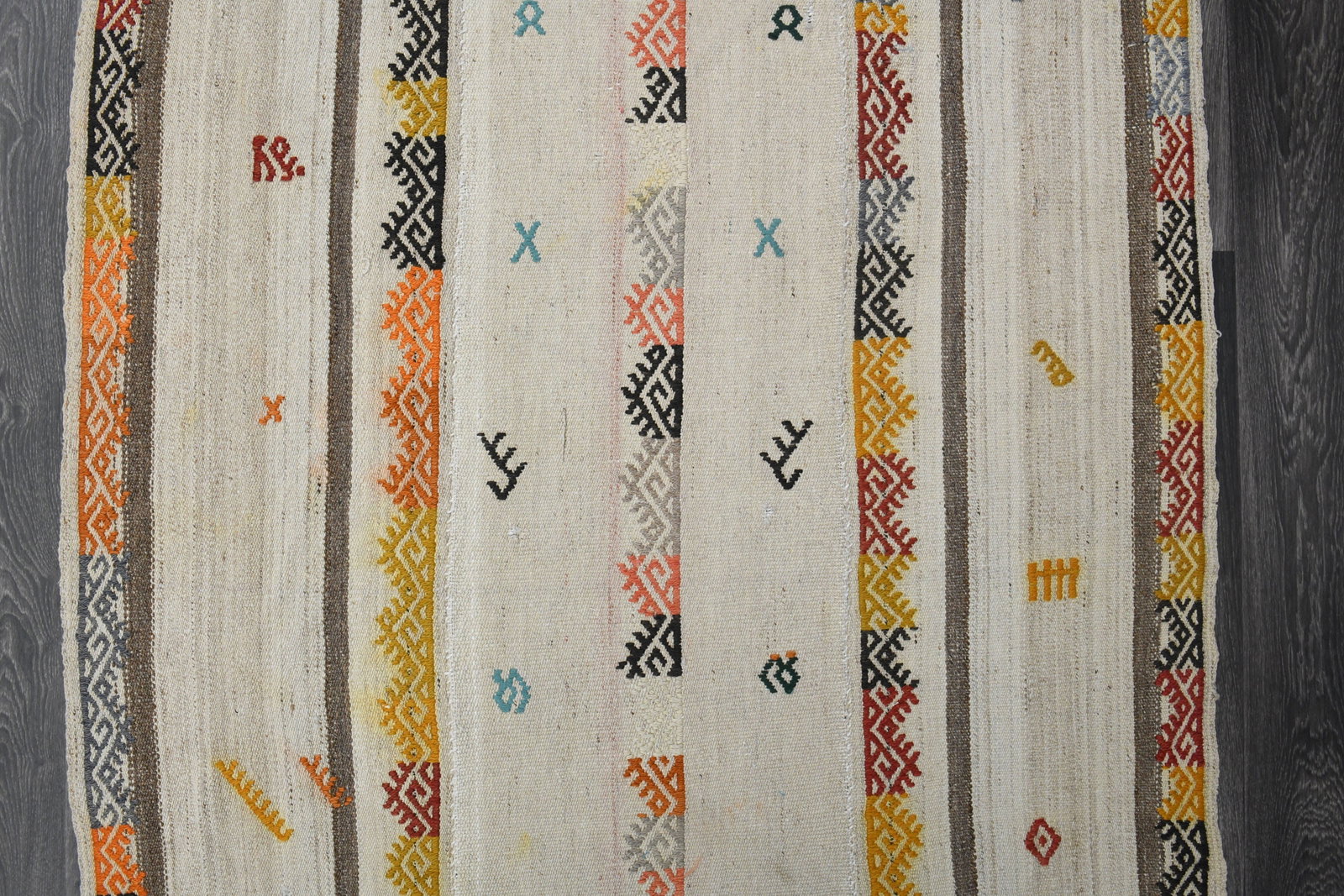 3.8x11.3 ft, TURKISH KILIM Runner - 15