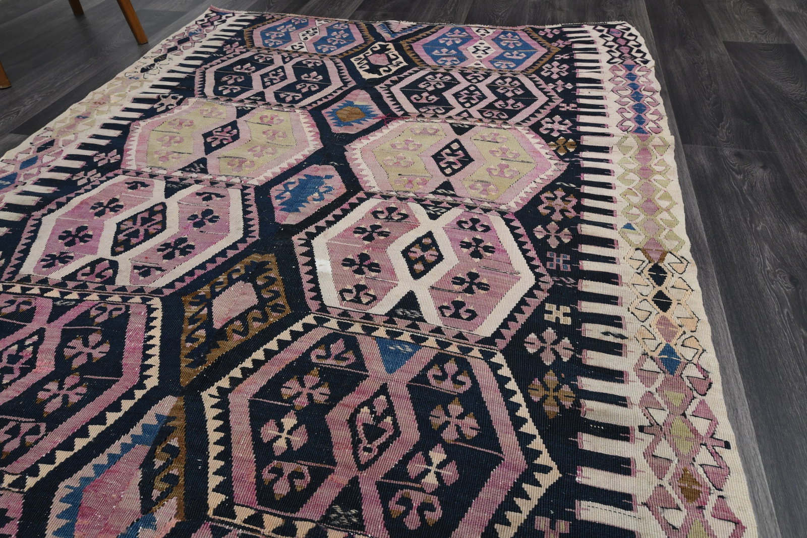 4.9x10.2 ft, TURKISH Flatweave Kilim Rug - 12