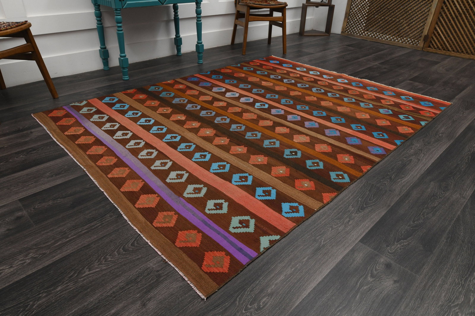 5x7 ft, TURKISH KILIM Rug - 2