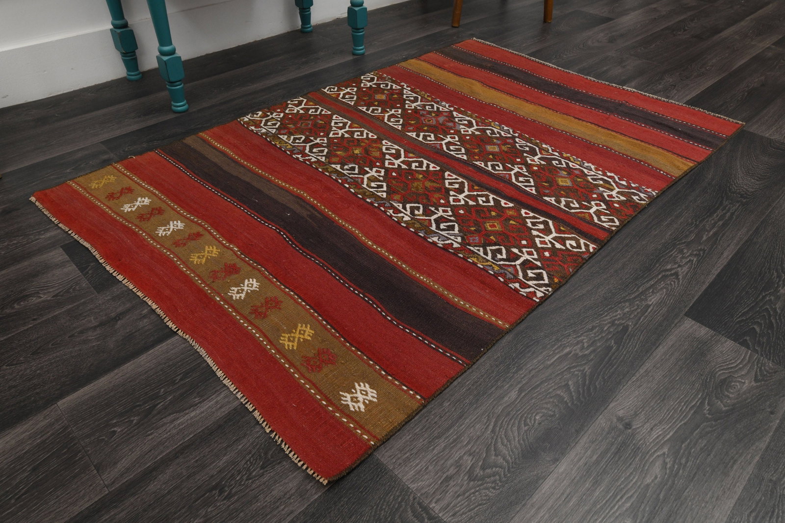 3.4x5.3 ft, TURKISH KILIM Rug - 12