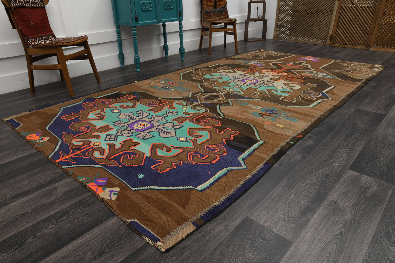 6.1x11.5 ft, TURKISH KILIM Rug - 11