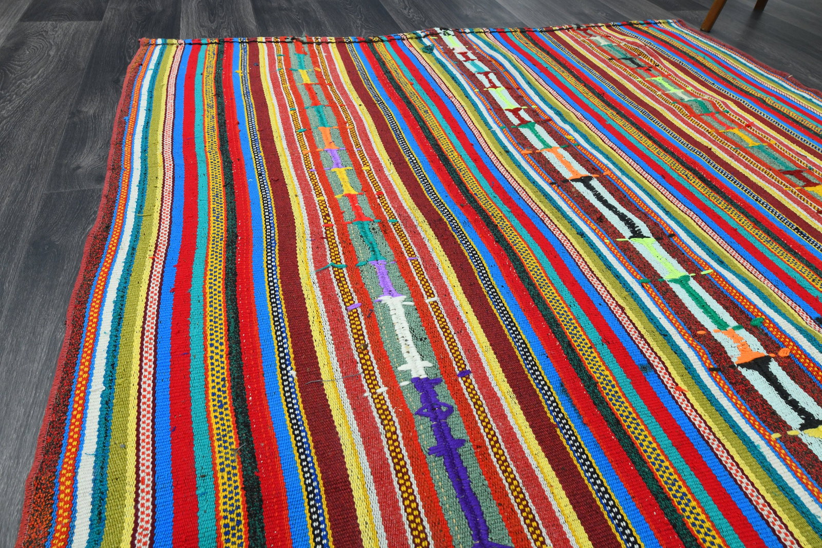 5.6x8.6 ft, TURKISH KILIM Rug - 13