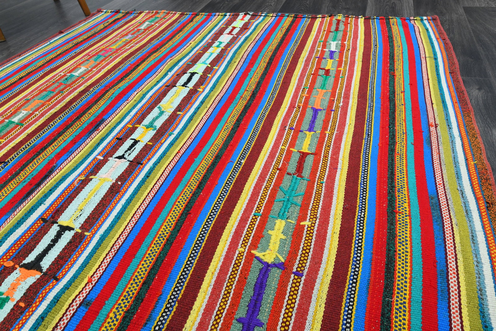 5.6x8.6 ft, TURKISH KILIM Rug - 14