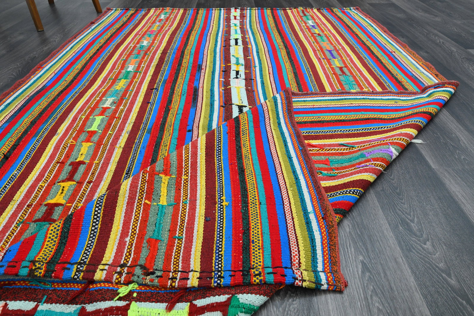 5.6x8.6 ft, TURKISH KILIM Rug - 4