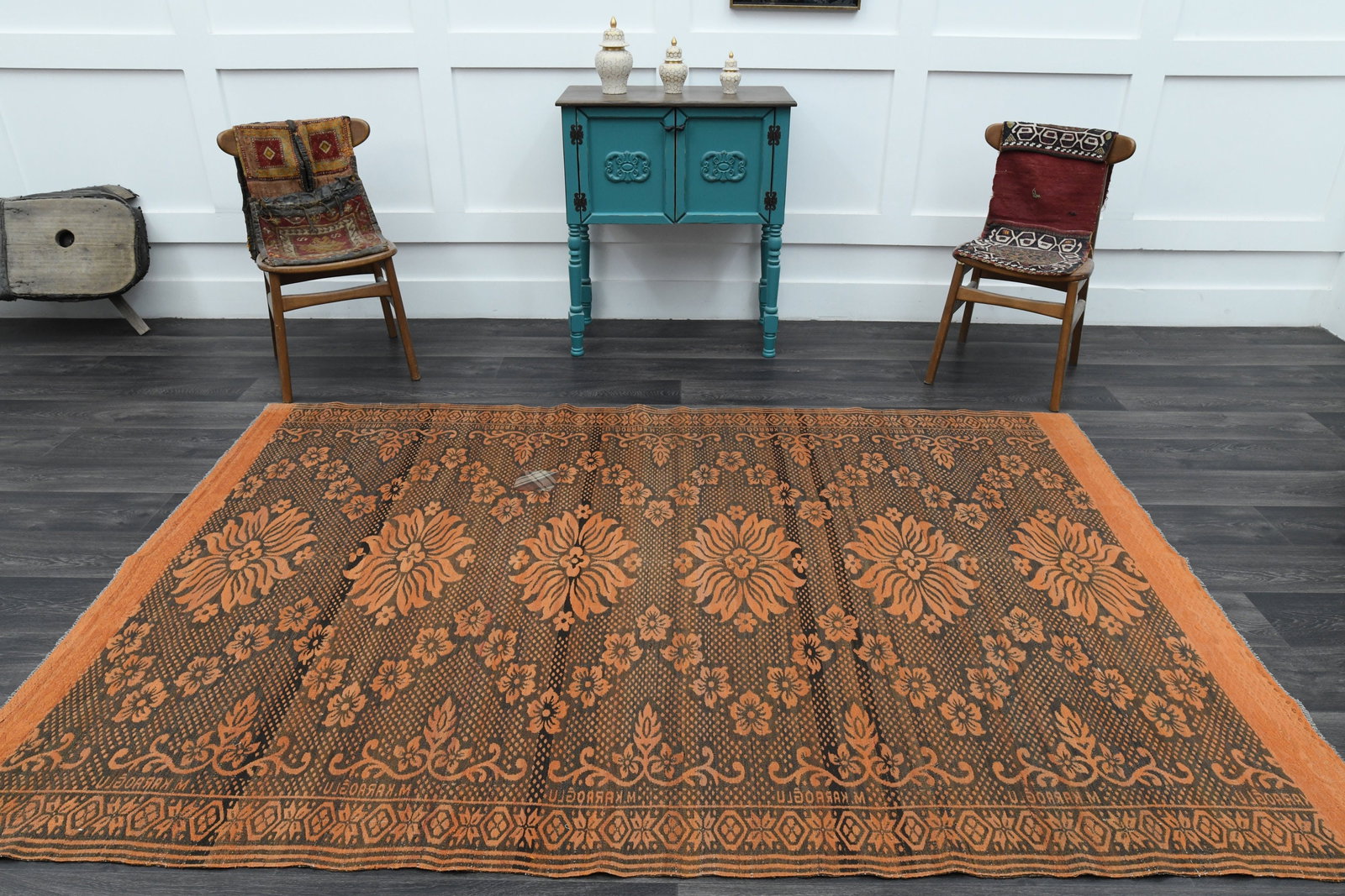 5.8x8.7 ft, TURKISH HANDLOOM Kilim Rug - 11