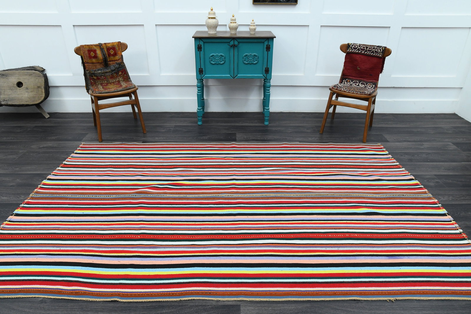 5.7x9.4 ft, TURKISH KILIM Rug - 11