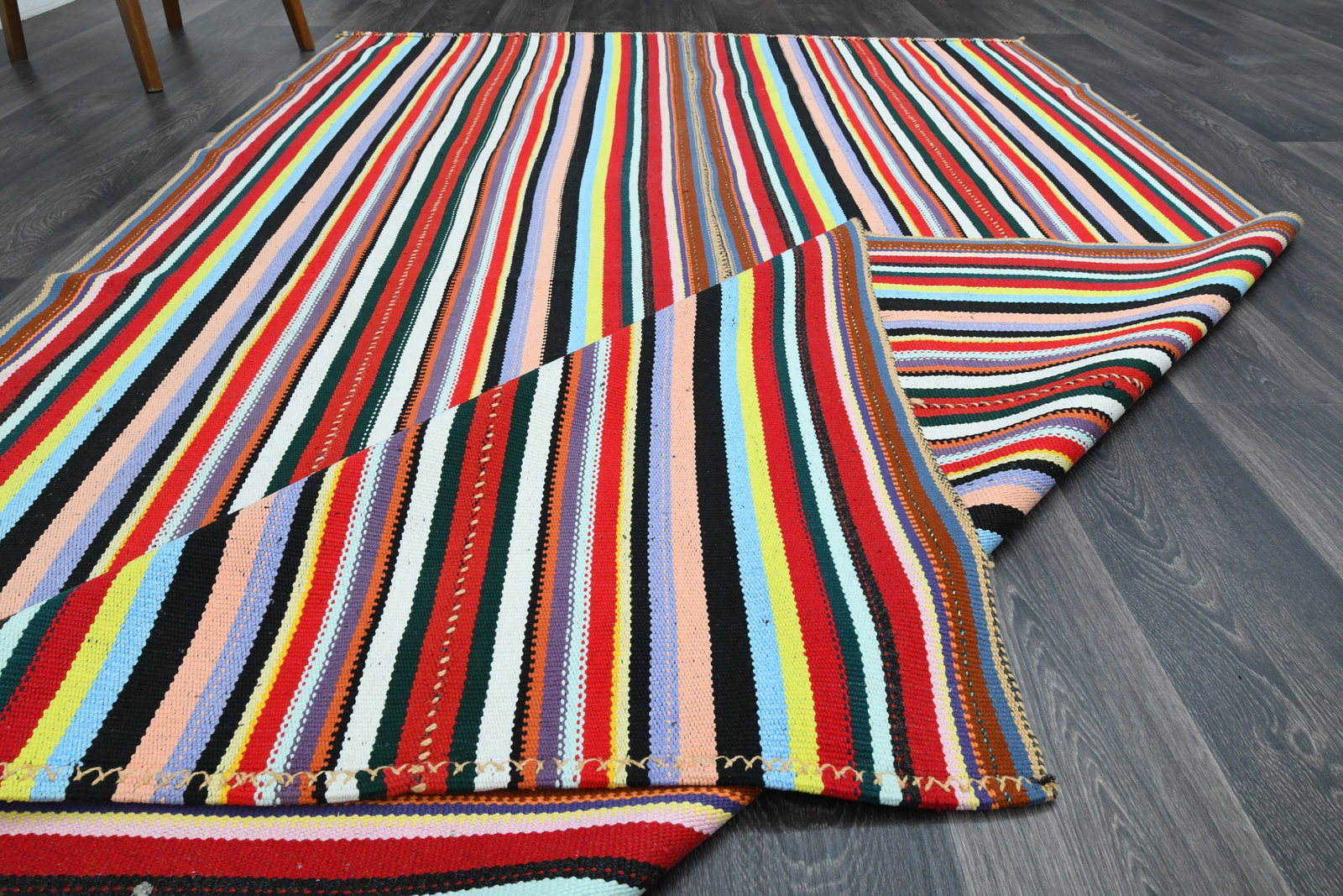 5.7x9.4 ft, TURKISH KILIM Rug - 17