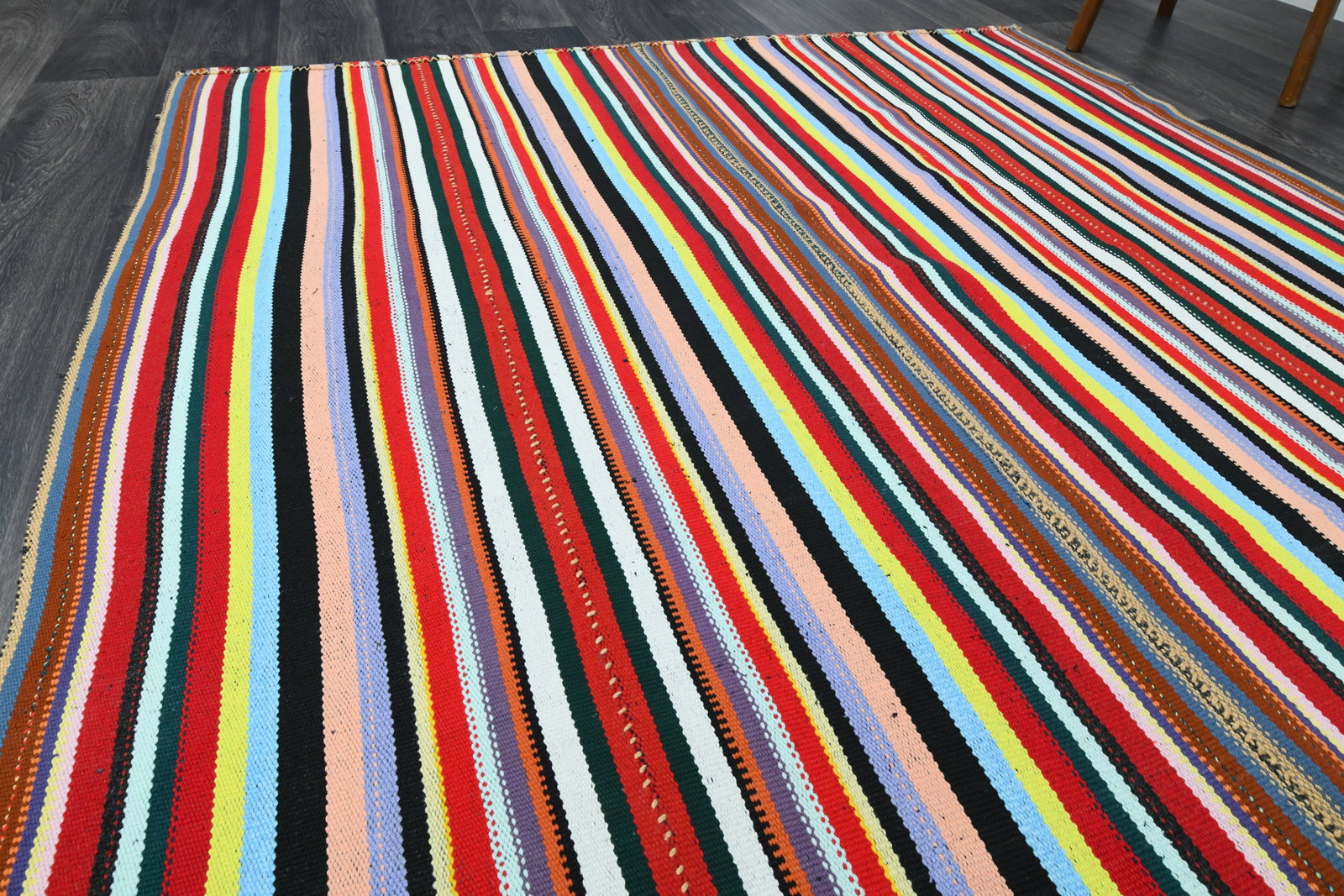 5.7x9.4 ft, TURKISH KILIM Rug - 4