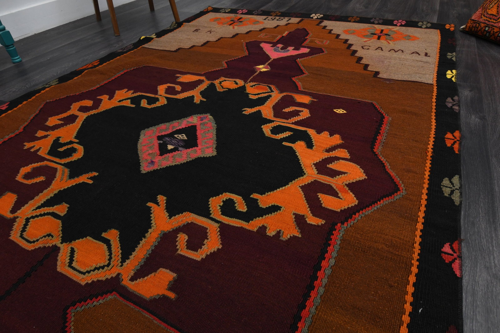 5.7x11.2 ft, TURKISH KILIM Rug - 5