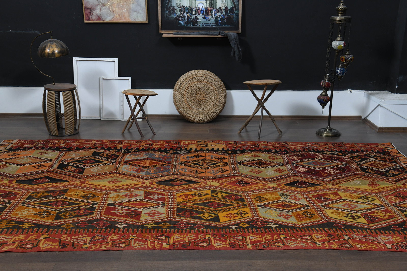 6'8x12'3 ft, OVERSIZED KILIM RUG - 10
