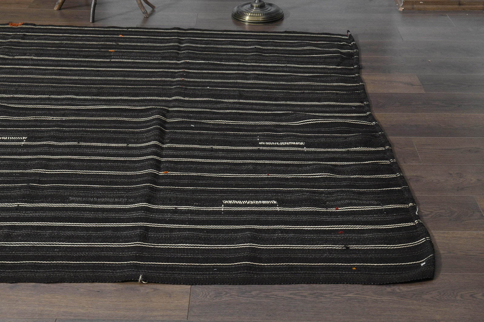 6'3x9.7 ft, BLACK KILIM RUG - 12