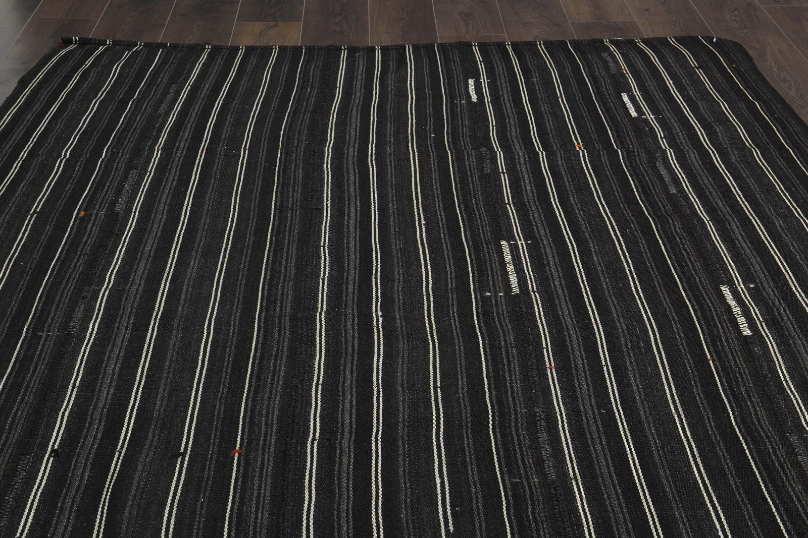 6'3x9.7 ft, BLACK KILIM RUG - 16