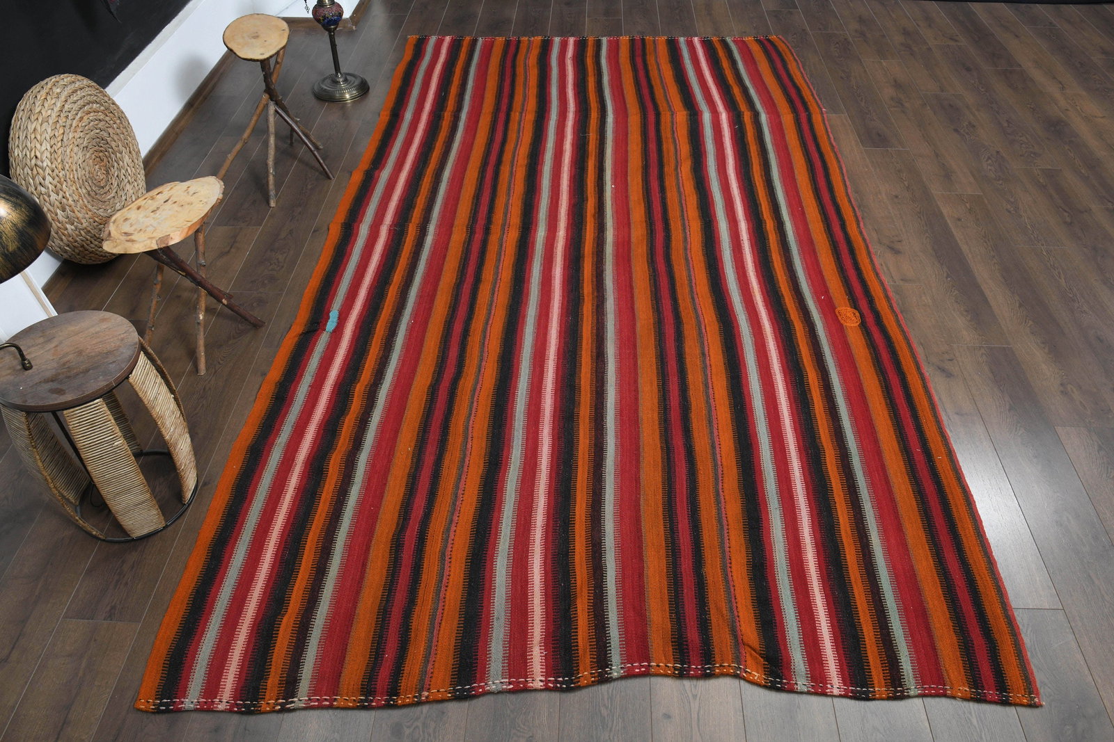 6'3x11'2 ft, COLORFUL TURKISH RUG - 12