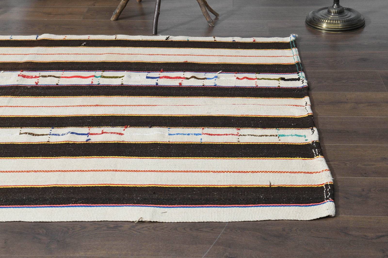 4'5x6'8 ft, BEIGE BROWN KILIM - 12