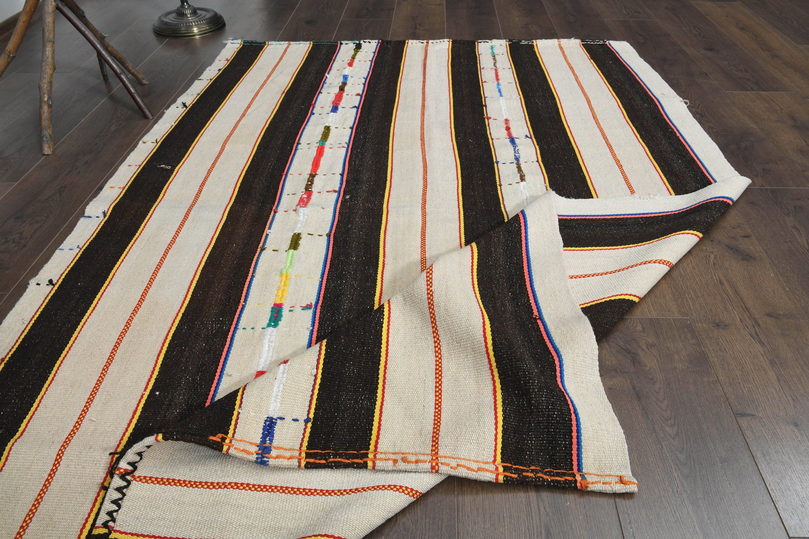 4'5x6'8 ft, BEIGE BROWN KILIM - 2