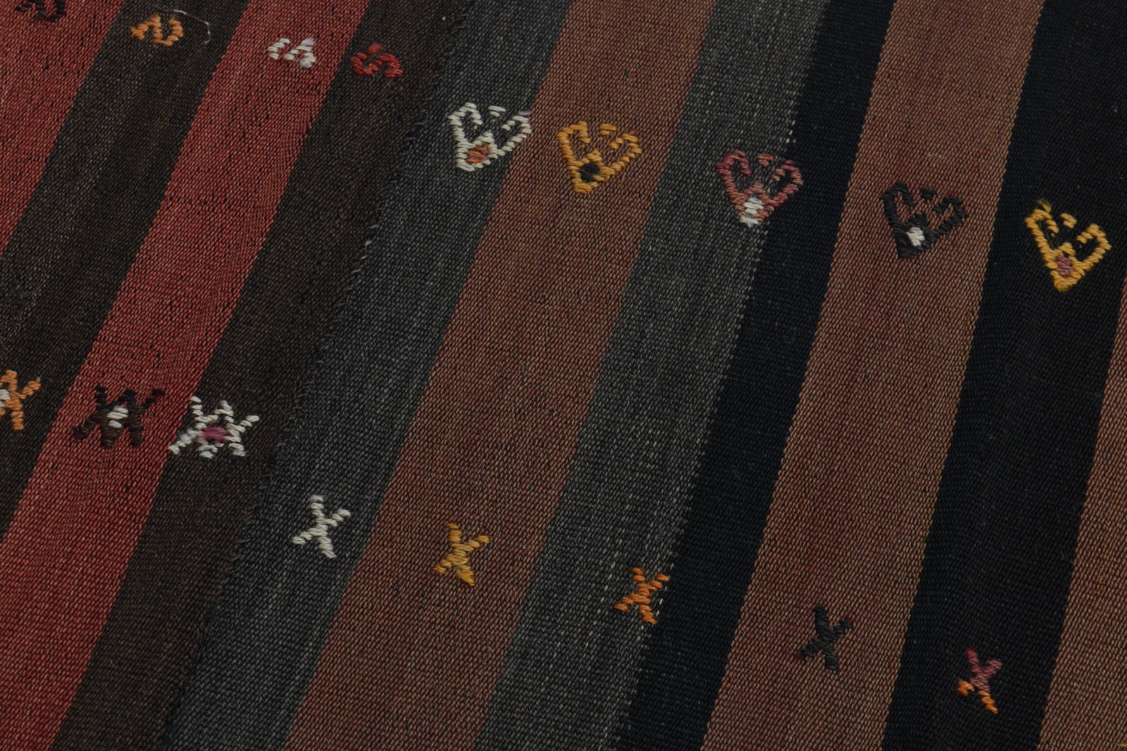 4'6x11'4 ft, ORANGE KILIM RUG - 10