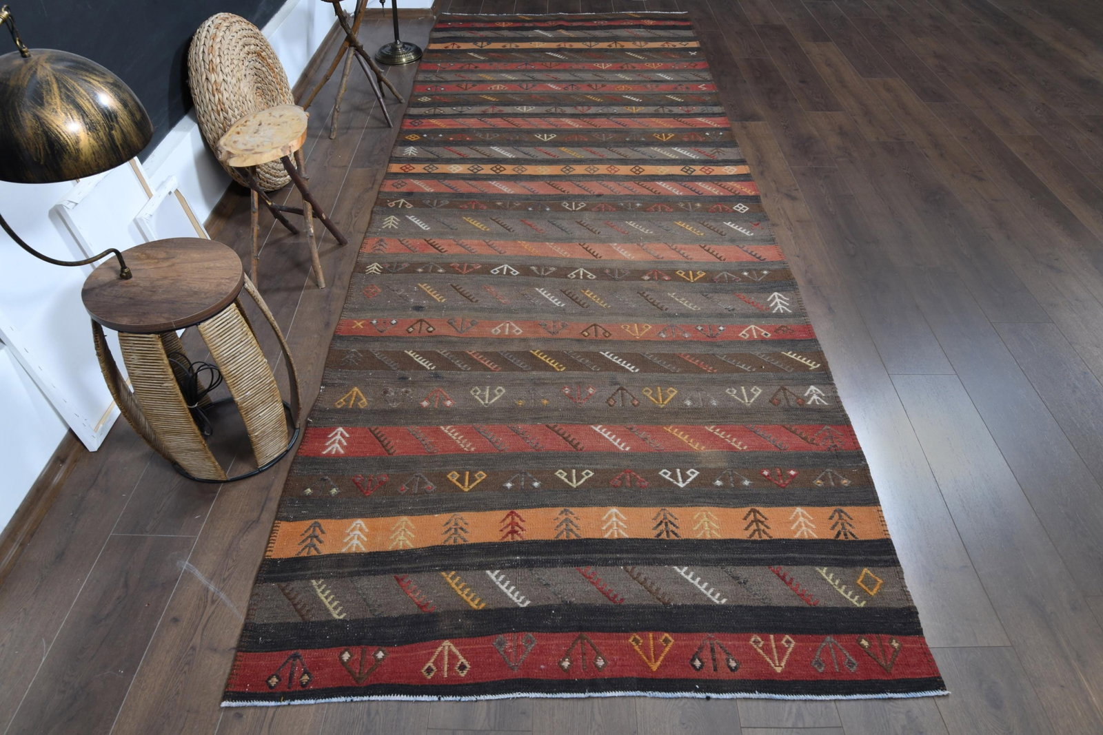 4'7x13'1 ft, COLORFUL KILIM RUNNER - 3