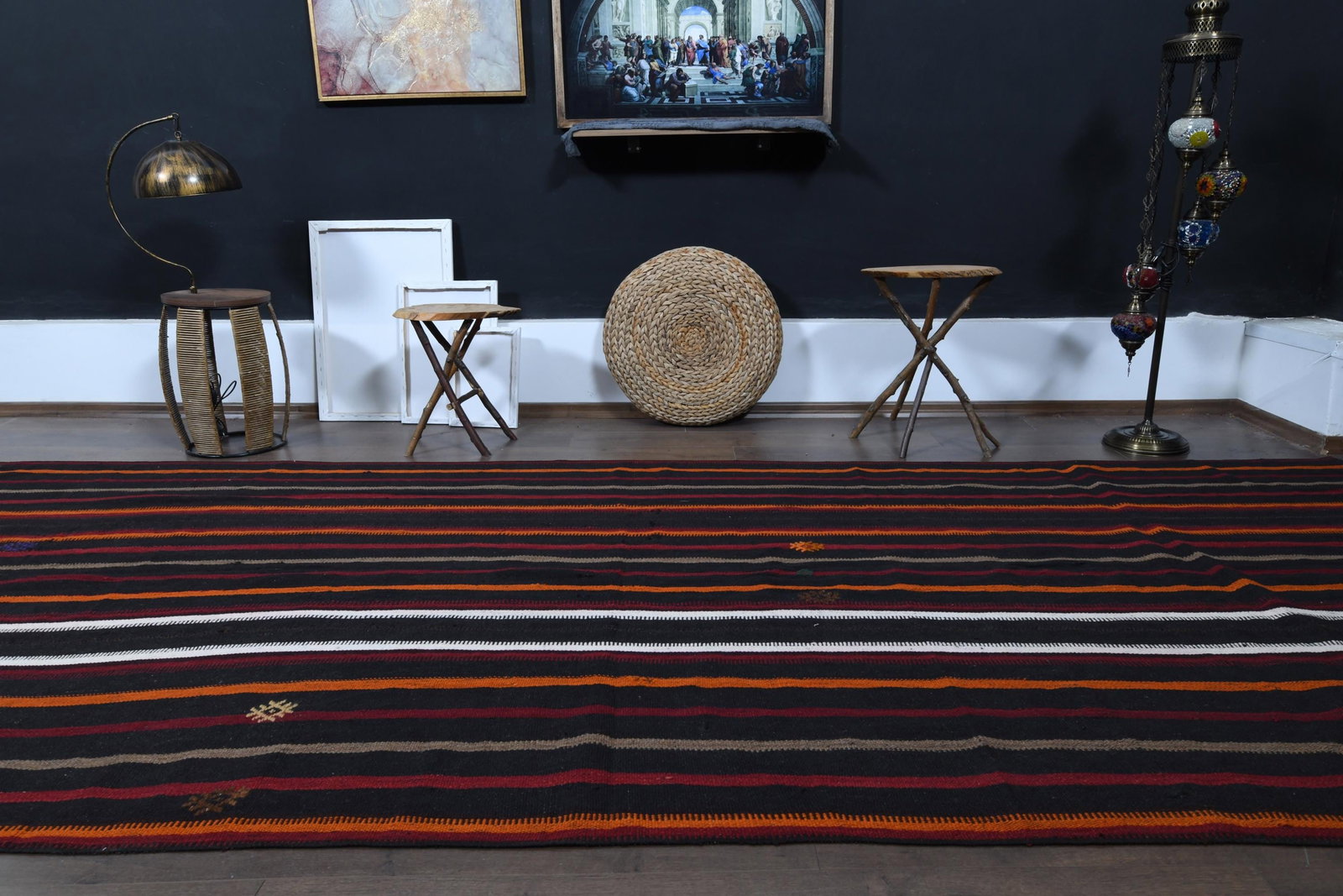 5'5x13'3 ft, COLORFUL KILIM RUNNER - 16