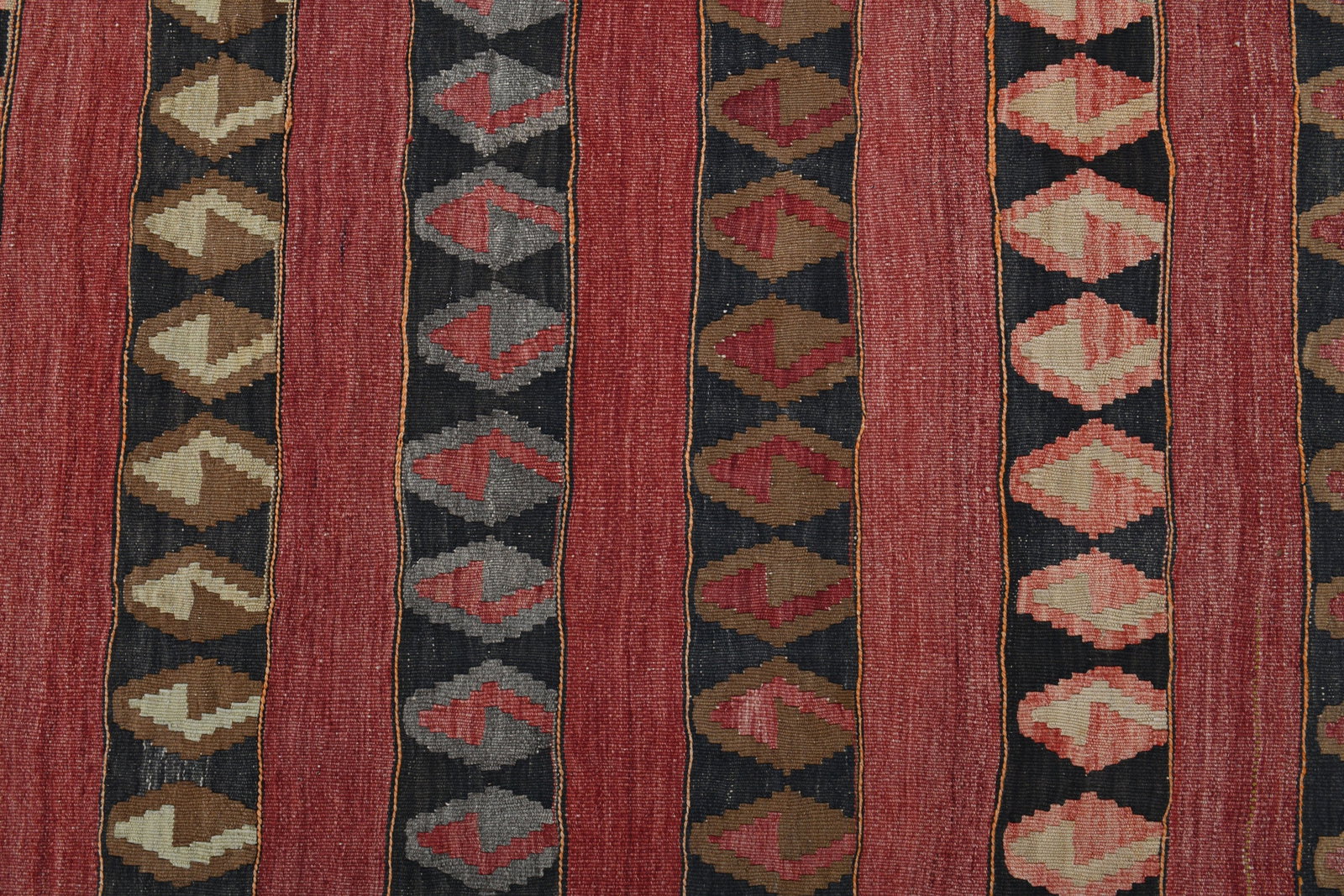 4.6x11.6 ft, RED KILIM RUNNER - 7
