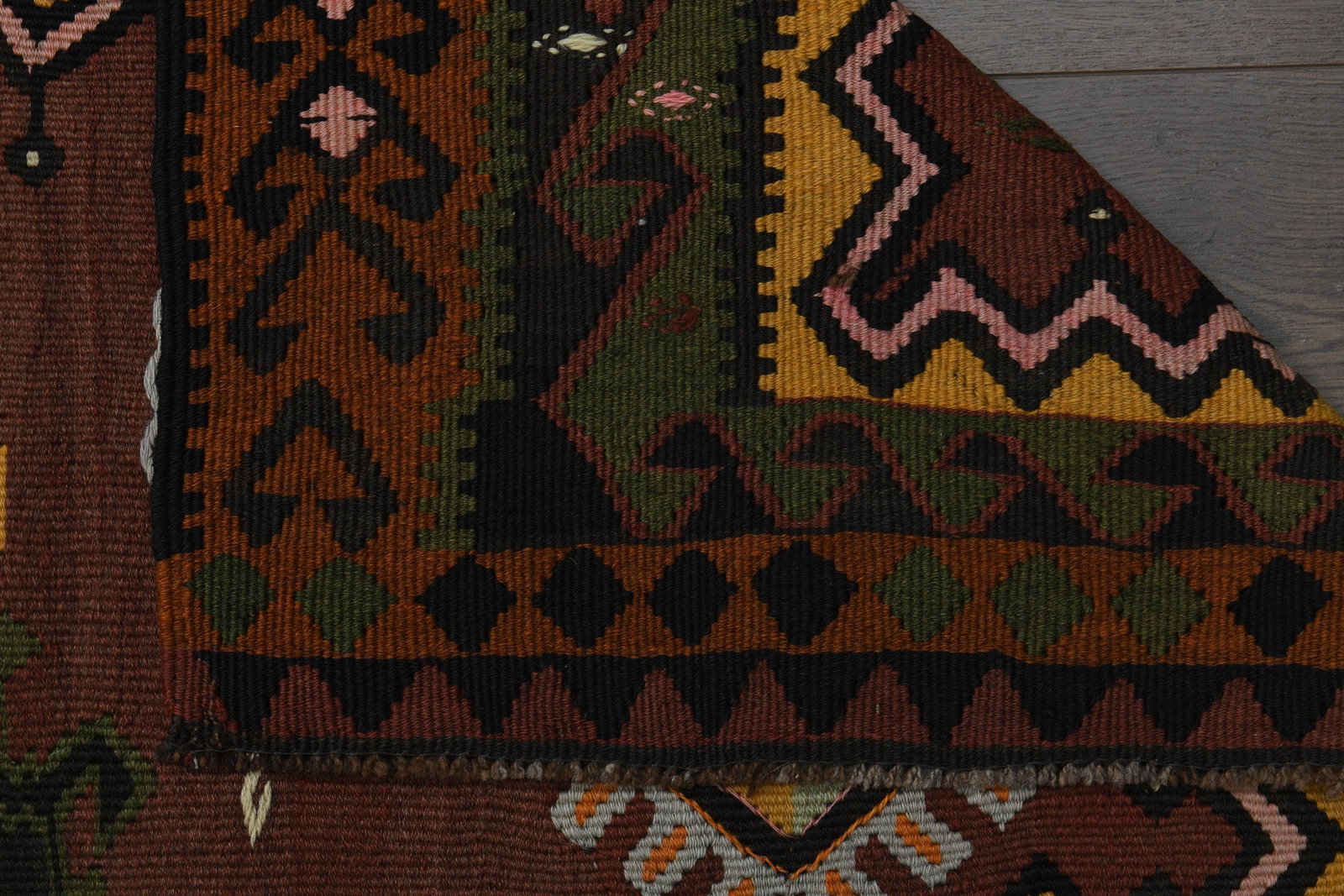 5'8x15'6 ft, BROWN KILIM RUNNER - 14