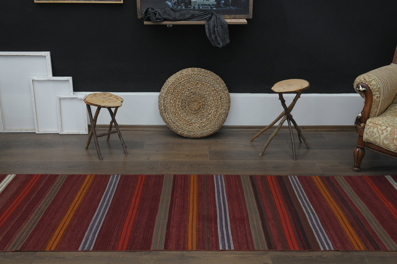2.6x9.5 ft, COLORFUL KILIM RUNNER - 4