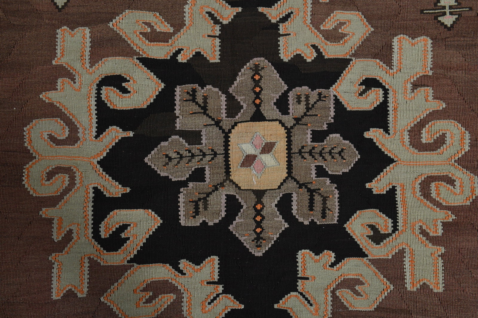 5.7x13.2 ft, BROWN KILIM RUNNER - 11