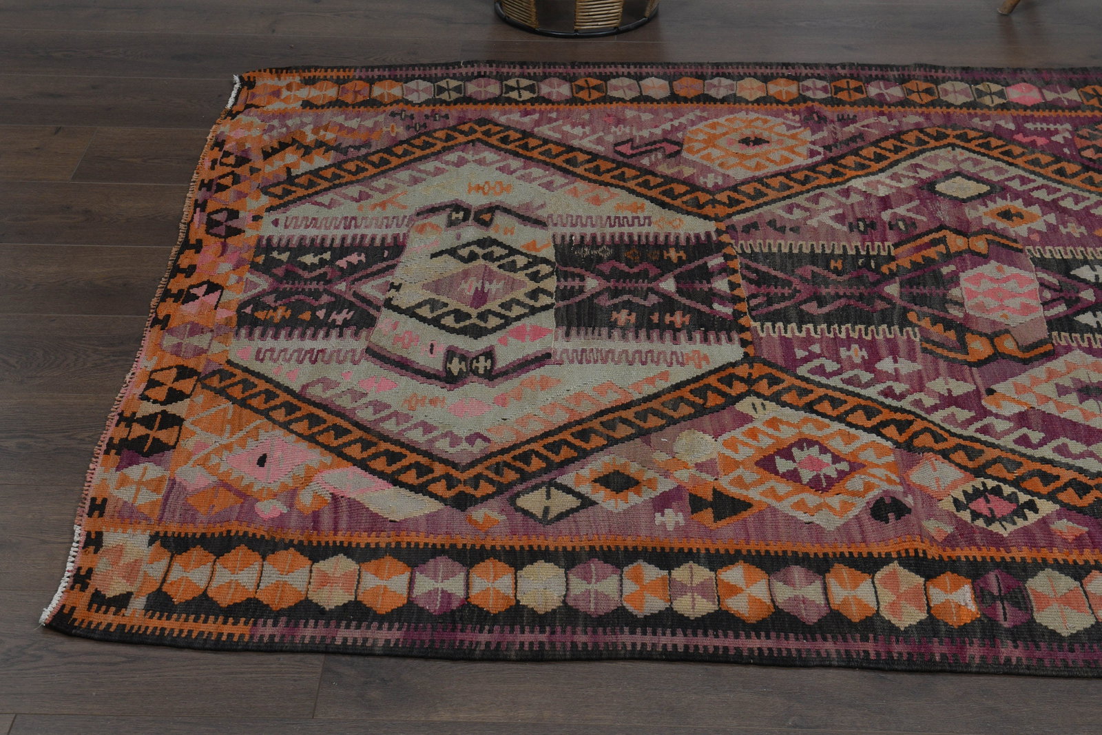 4'9x12'3 ft, COLORFUL KILIM RUNNER - 16