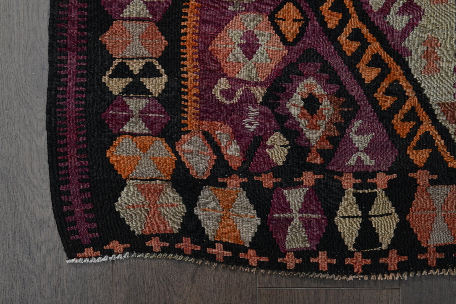 4'9x12'3 ft, COLORFUL KILIM RUNNER - 5