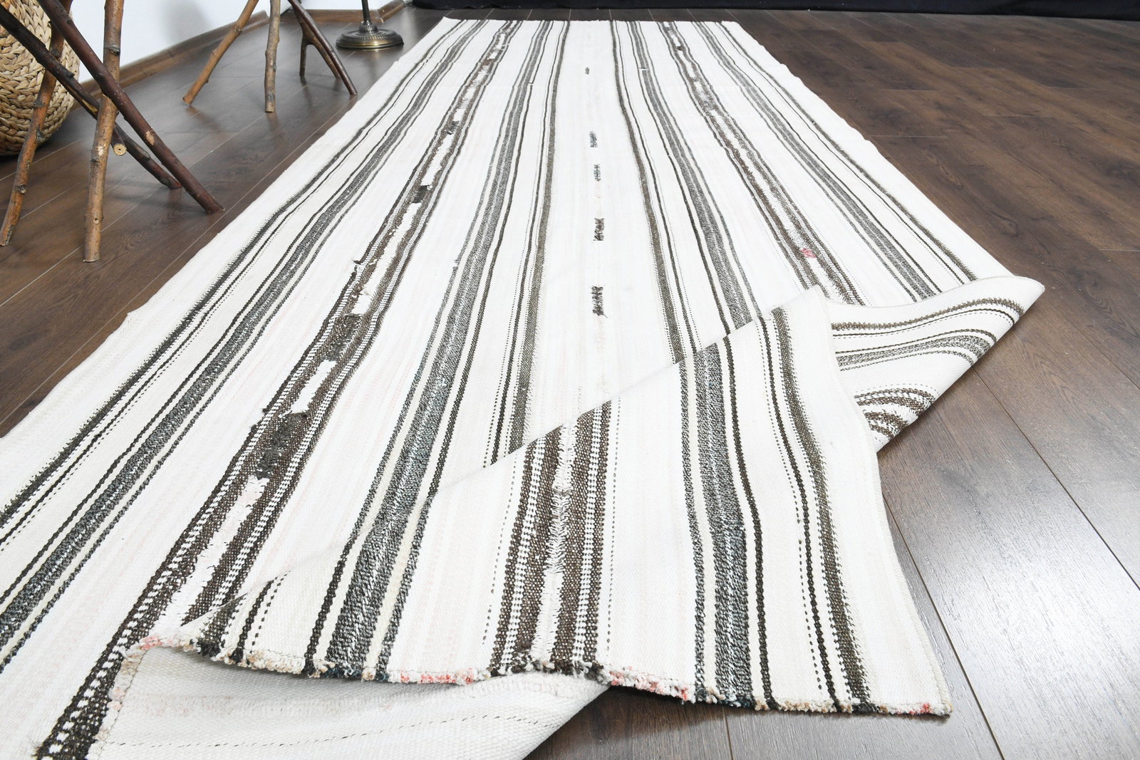 4'3x12'3 ft, TURKISH RUNNER, Vintage - 13