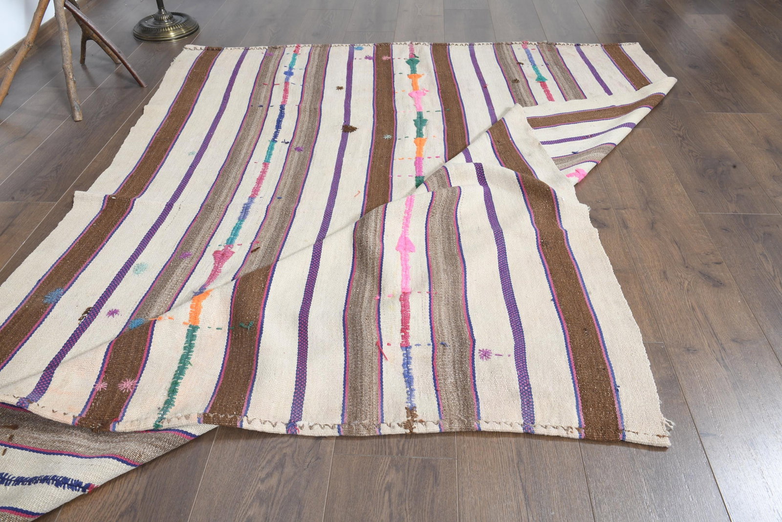 5'4x7 ft, STRIPED KILIM RUG, Flatweave - 14