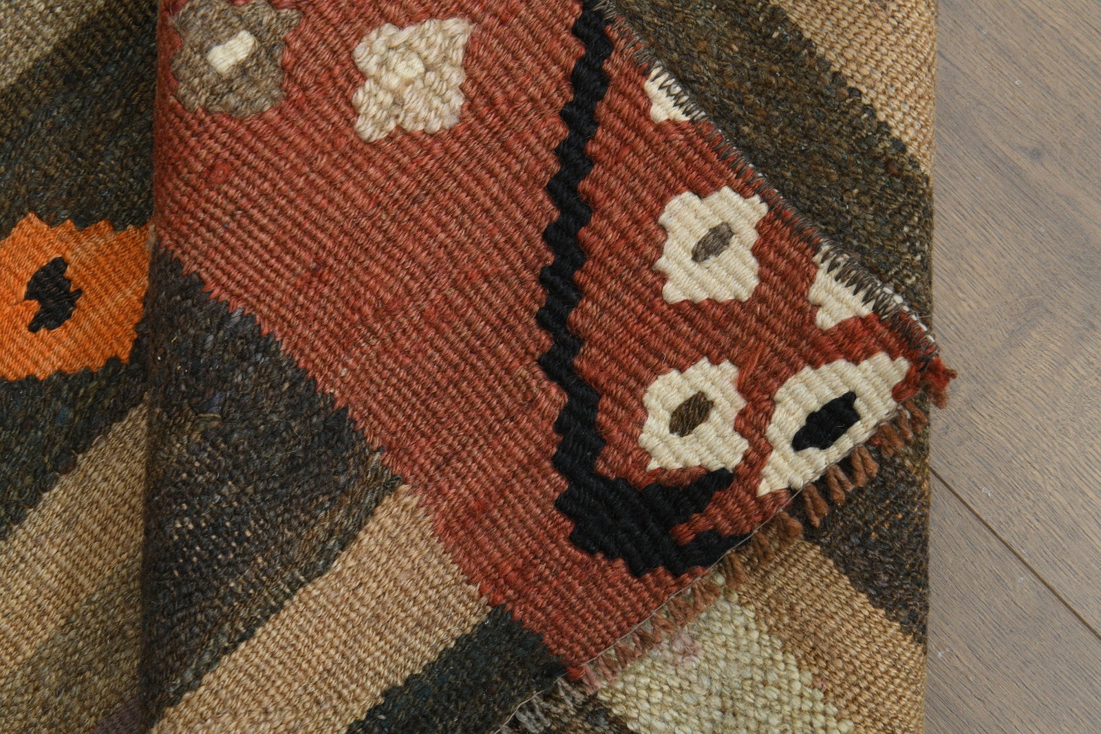 5'5x9'7 ft, BROWN STRIPED KILIM - 15