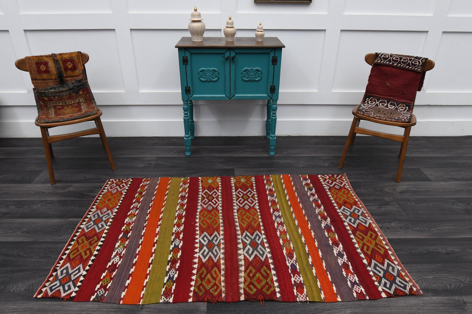 3.5x6 Ft, Vintage Rug, Accent - 11