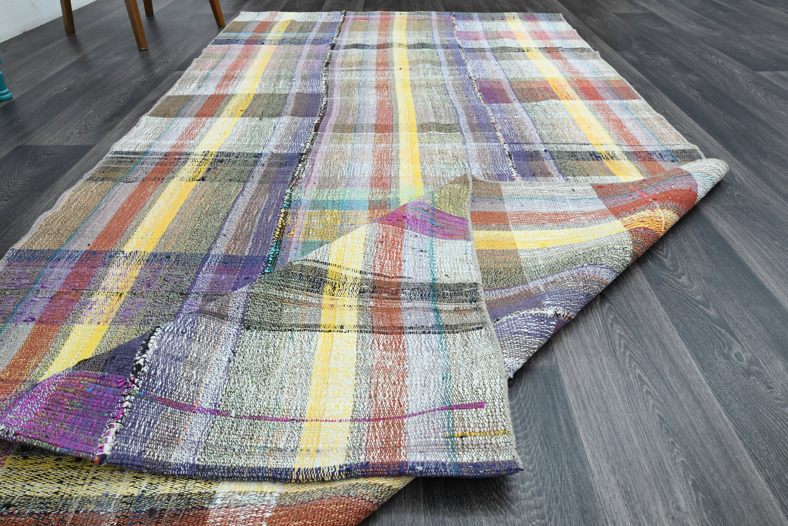 4.9x9.8 ft, TURKISH Flatweave Kilim Rug - 9