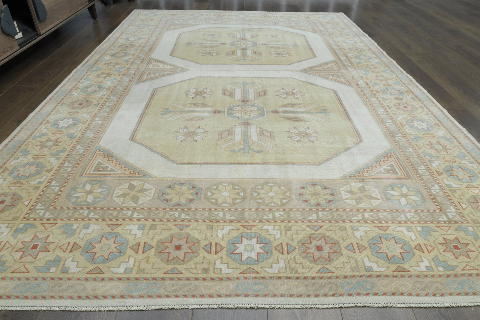 6'6x9'9 ft, NEUTRAL TURKISH RUG - 2